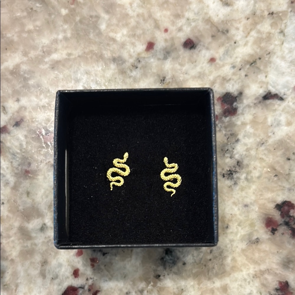 Little Rooms Gold Snake Stud Earrings